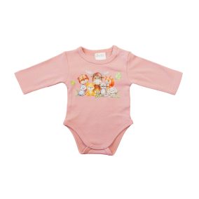 Hosszú ujjú baba body - Állatos mintával