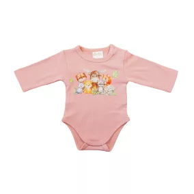 Hosszú ujjú baba body - Állatos mintával