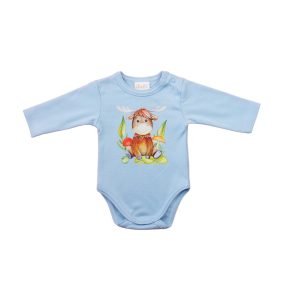 Hosszú ujjú baba body - Állatos mintával