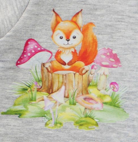 Hosszú ujjú elöl patentos rugdalózó, belül bolyhos – Állatos mintával