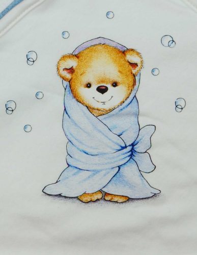 Baba kapucnis törölköző macis mintával 70x90