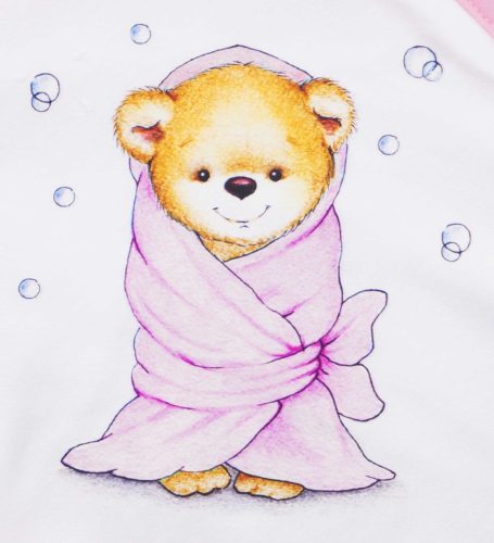 Baba kapucnis törölköző macis mintával 70x90