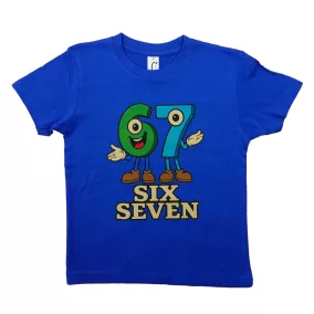 Rövid ujjú pamut póló – Six-Seven meme mintával