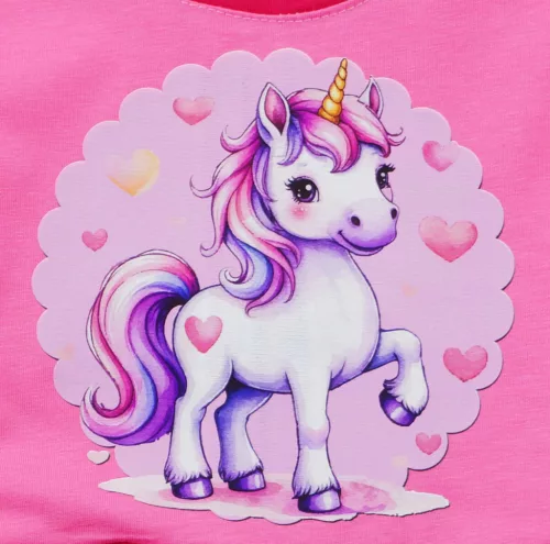 Hosszú ujjú kislány ruha – Unikornis mintával