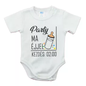Feliratos rövid ujjú baba body