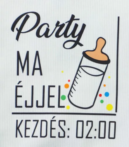 Feliratos rövid ujjú baba body