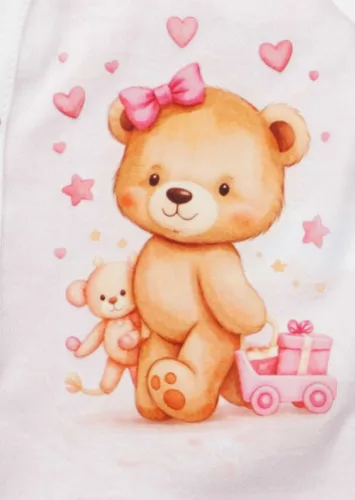 Ujjatlan pamut rugdalózó Maci mintával