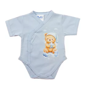Rövid ujjú elöl patentos baba body Macis mintával
