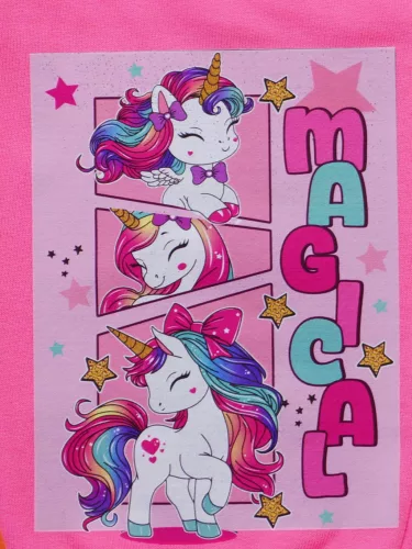 Lányka kertésznadrág - Unikornis mintával