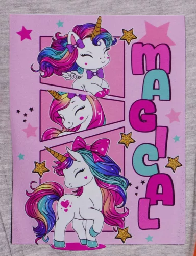 Unikornis lányka bolyhos kertésznadrág