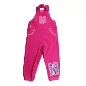 Unikornis lányka bolyhos kertésznadrág