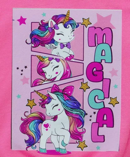 Unikornis lányka bolyhos kertésznadrág