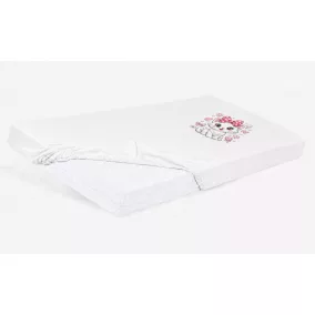 Bébi pamut gumis lepedő 60x120/70x140 - Cica mintával