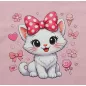 Bébi pamut gumis lepedő 60x120/70x140 - Cica mintával