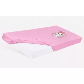 Bébi pamut gumis lepedő 60x120/70x140 - Cica mintával