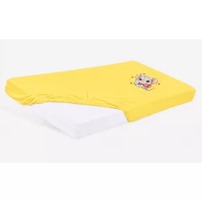 Bébi pamut gumis lepedő 60x120/70x140 - Kisegér mintával