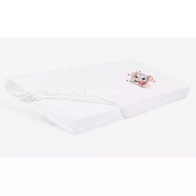 Bébi pamut gumis lepedő 60x120/70x140 - Kisegér mintával