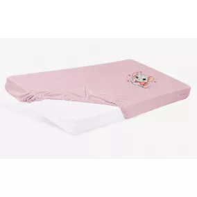 Bébi pamut gumis lepedő 60x120/70x140 - Kisegér mintával