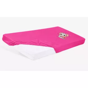 Bébi pamut gumis lepedő 60x120/70x140 - Kisegér mintával