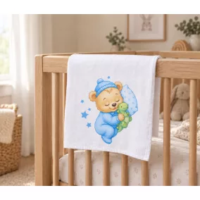 Textil tetra pelenka maci mintával 70x70cm