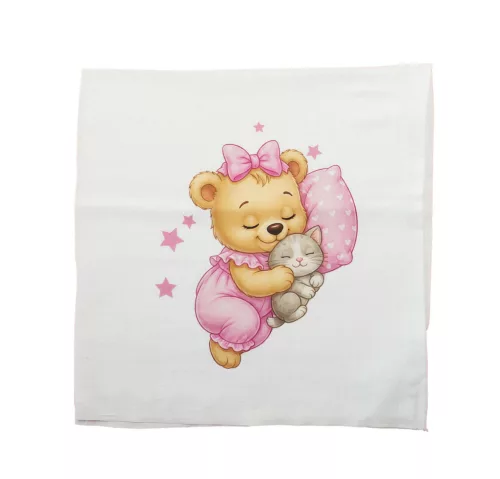 Textil tetra kifogó-törölköző maci mintával 140x140cm