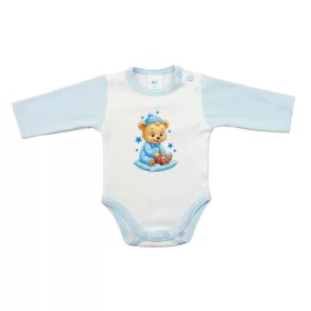 Hosszú ujjú baba body - Macis mintával