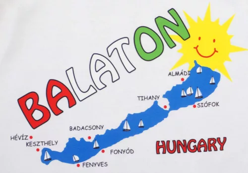 Baba, gyerek feliratos "Balaton" atléta