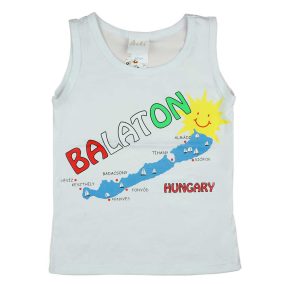 Ujjatlan gyerek póló Balaton felirattal fehér póló