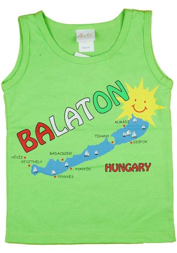 Ujjatlan gyerek póló Balaton felirattal zöld póló