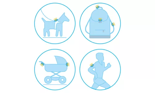 CURLI Luumi LED biztonsági világítás újratölthető nyakörvre KÉK