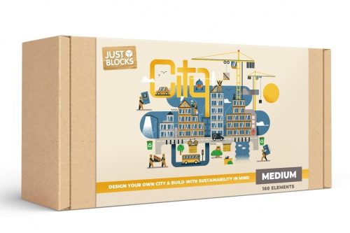 Just Blocks City közepes építőjáték szett 160db