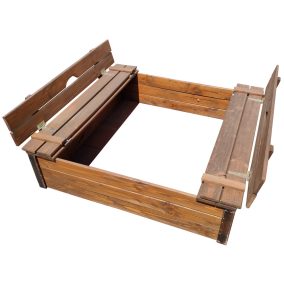   Homokozó - tetővel és paddal douglas fenyőből 120x120x25 cm