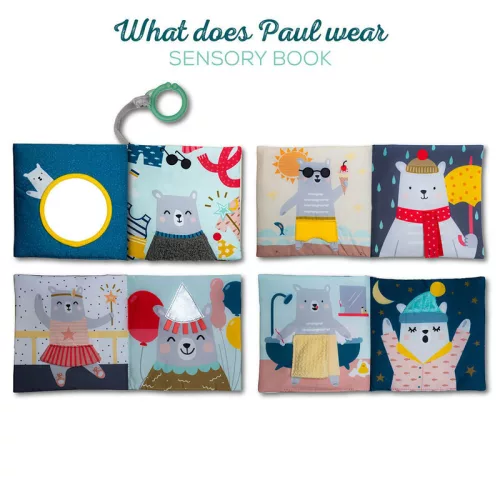 Taf Toys bébikönyv puha What Does Paul Wear? Mit visel Paul?