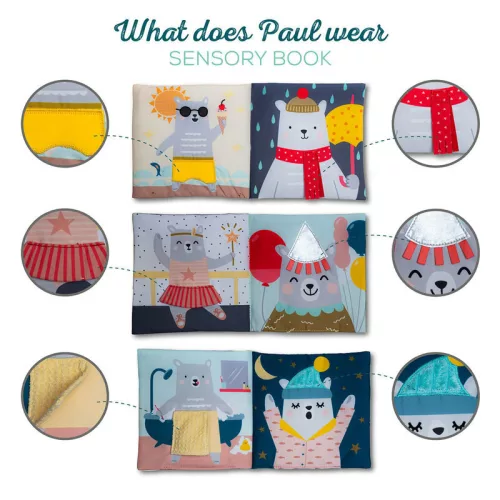 Taf Toys bébikönyv puha What Does Paul Wear? Mit visel Paul?