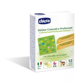   CHICCO Színes, illatosított rovarriasztó matricák természetes védelemmel 12 db Natural