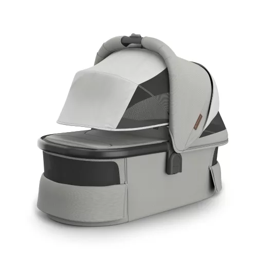 UPPABABY V3 mózeskosár - Savannah Pearl Gray Jacquard, Carbon, Chestnut L