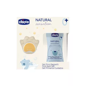   CHICCO Ajándék kozmetikai készlet Natural Sensation + szilikon mosószivacs tappancs
