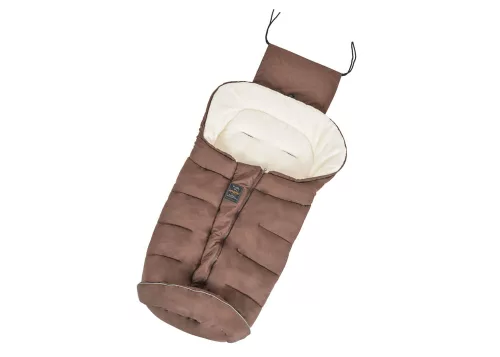 Moni Cangaroo fluffy téli bundazsák lábán erősített 100cm barna/bézs