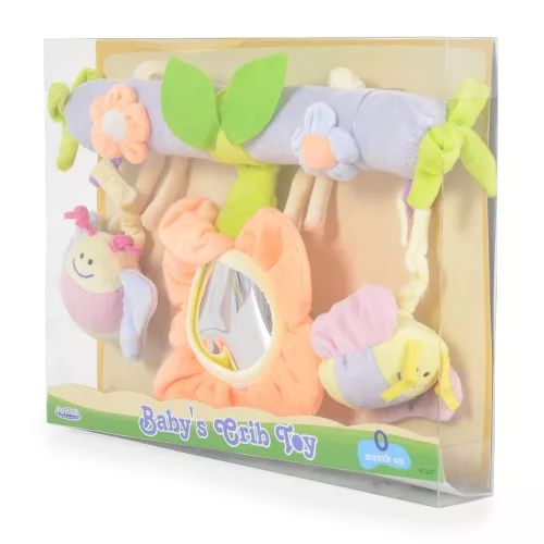 Moni Műanyagjáték kiságyra tehető színes játék virágos