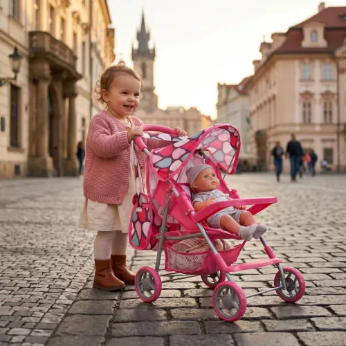 Moni Toys Mini játék babakocsi