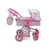 Moni Toys Pink rose játék mózes kosaras babakocsi