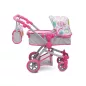 Moni Toys Pink rose játék mózes kosaras babakocsi