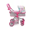 Moni Toys Pink rose játék mózes kosaras babakocsi