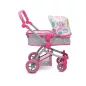Moni Toys Pink rose játék mózes kosaras babakocsi