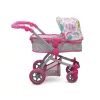 Moni Toys Pink rose játék mózes kosaras babakocsi