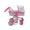 Moni Toys Pink rose játék mózes kosaras babakocsi