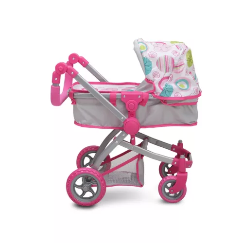 Moni Toys Pink rose játék mózes kosaras babakocsi