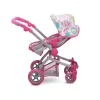 Moni Toys Pink rose játék mózes kosaras babakocsi