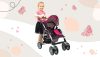 Moni Pinky dots játék babakocsi pöttyös