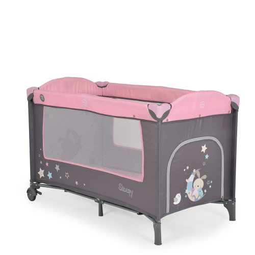 Moni Moni sleepy összecsukható luxus utazóágy 2 szint+pelenkázó+ játék pink